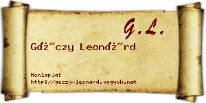 Géczy Leonárd névjegykártya