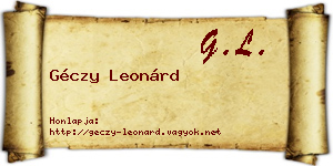 Géczy Leonárd névjegykártya