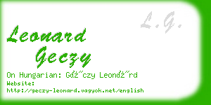 leonard geczy business card